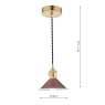 Dar Lighting Dar - Hadano 1 Light Pendant Natural Brass With Umber Shade