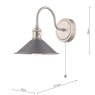 Dar Lighting Dar - Hadano Wall Light Antique Chrome With Antique Pewter Shade