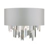 Dar Lighting Dar - Halle 2 Light Wall Light Grey Shade Crystal