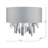 Dar Lighting Dar - Halle 2 Light Wall Light Grey Shade Crystal