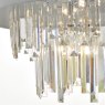 Dar Lighting Dar - Halle 6 Light Pendant Grey Shade Crystal