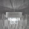 Dar Lighting Dar - Halle 6 Light Pendant Grey Shade Crystal