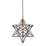 Dar Lighting Dar - Ilario Small Star Pendant Antique Brass Glass