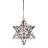 Dar Lighting Dar - Ilario Small Star Pendant Antique Brass Glass