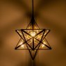Dar Lighting Dar - Ilario Small Star Pendant Antique Brass Glass