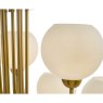 Dar Lighting Dar - Indra Opal Glass Globe 9 Light Pendant Natural Brass