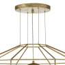 Dar Lighting Dar - Izmir 1 Light Pendant Hexagonal Old Gold Frame Opal Glass