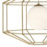 Dar Lighting Dar - Izmir 1 Light Pendant Hexagonal Old Gold Frame Opal Glass