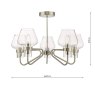 Dar Lighting Dar - Keta 5 Light Semi Flush Satin Chrome Polished Chrome