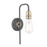 Dar Lighting Dar - Kiefer Wall Light Black Antique Brass