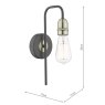 Dar Lighting Dar - Kiefer Wall Light Black Antique Brass