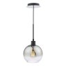 Dar Lighting Dar - Lycia 1 Light Single Pendant Matt Black Ombre Smoked Glass