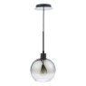 Dar Lighting Dar - Lycia 1 Light Single Pendant Matt Black Ombre Smoked Glass