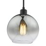 Dar Lighting Dar - Lycia 1 Light Single Pendant Matt Black Ombre Smoked Glass