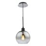 Dar Lighting Dar - Lycia 1 Light Single Pendant Matt Black Ombre Smoked Glass