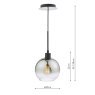 Dar Lighting Dar - Lycia 1 Light Single Pendant Matt Black Ombre Smoked Glass