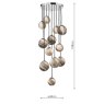 Dar Lighting Dar - Mikara 12 Light Cluster Pendant Polished Chrome Glass 1.5M