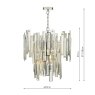 Dar Lighting Dar - Odile 6 Light Pendant Champagne Crystal Polished Nickel Frame