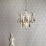 Dar Lighting Dar - Odile 6 Light Pendant Champagne Crystal Polished Nickel Frame