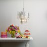 Dar Lighting Dar - Odile 6 Light Pendant Champagne Crystal Polished Nickel Frame