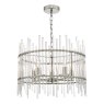 Dar Lighting Dar - Olyn 5lt Pendant Polished Nickel Glass
