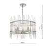 Dar Lighting Dar - Olyn 5lt Pendant Polished Nickel Glass