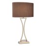 Dar Lighting Dar - Oporto Wavy Table Lamp Antique Brass With Brown Shade