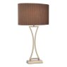 Dar Lighting Dar - Oporto Wavy Table Lamp Antique Brass With Brown Shade