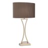 Dar Lighting Dar - Oporto Wavy Table Lamp Antique Brass With Brown Shade