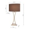 Dar Lighting Dar - Oporto Wavy Table Lamp Antique Brass With Brown Shade