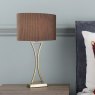 Dar Lighting Dar - Oporto Wavy Table Lamp Antique Brass With Brown Shade