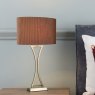 Dar Lighting Dar - Oporto Wavy Table Lamp Antique Brass With Brown Shade
