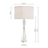 Dar Lighting Dar - Risha 2 Light Table Lamp Crystal Polished Nickel With Shade