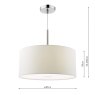 Dar Lighting Dar - Ronda 3lt Pendant With White Shade And Diffuser 40cm