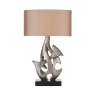 Dar Lighting Dar - Sabre Table Lamp Silver Wood With Shade