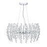 Dar Lighting Dar - Sestina 6 Light Pendant Crystal Beads Chrome Frame