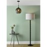 Dar Lighting Dar - Soren 1 Light Pendant Black And Smoked Textured Glass