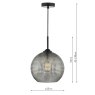Dar Lighting Dar - Soren 1 Light Pendant Black And Smoked Textured Glass