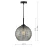 Dar Lighting Dar - Soren 1 Light Pendant Black And Smoked Textured Glass