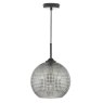 Dar Lighting Dar - Soren 1 Light Pendant Black And Smoked Textured Glass