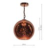 Dar Lighting Dar - Speckle 1 Light Electro Plated Pendant Copper Finish