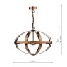 Dar Lighting Dar - Symbol 3 Light Pendant (Petrol Copper)