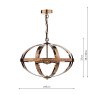 Dar Lighting Dar - Symbol 3 Light Pendant Petrol Copper