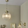 Dar Lighting Dar - Tamara 1 Light Single Pendant Antique Brass Ribbed Glass
