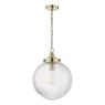 Dar Lighting Dar - Tamara 1 Light Single Pendant Antique Brass Ribbed Glass