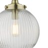 Dar Lighting Dar - Tamara 1 Light Single Pendant Antique Brass Ribbed Glass