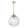 Dar Lighting Dar - Tamara 1 Light Single Pendant Antique Brass Ribbed Glass