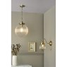 Dar Lighting Dar - Tamara 1 Light Single Pendant Antique Brass Ribbed Glass