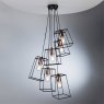 Dar Lighting Dar - Tower 6 Light Cluster Pendant Matt Black Copper