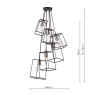 Dar Lighting Dar - Tower 6 Light Cluster Pendant Matt Black Copper